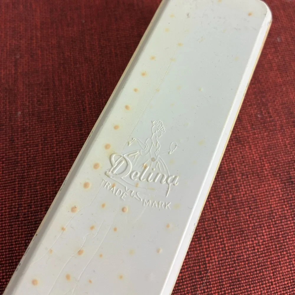 Vintage Delina Vanity Brush Set Needlepoint Floral Hair Brush & Clothing Brush - Picture 8 of 8